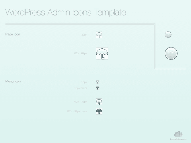 WordPress Admin Icons Template